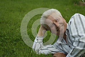 Happy persone on nature photo