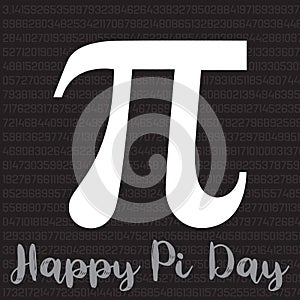 Happy Pi Day Banner March 14th 3.14 Digits of Pi Vector