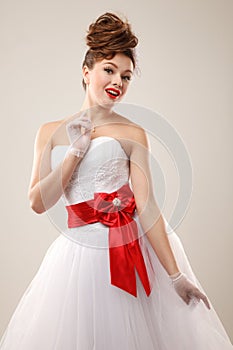 Happy pin-up bride