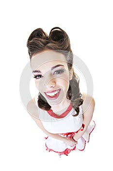 Happy Pinup Fisheye Portrait