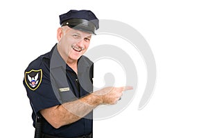 Happy Policeman Pointing