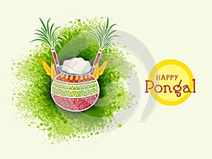Happy Pongal celebrations with traditional pot.