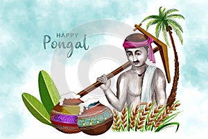 Happy pongal festival celebration background