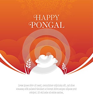 Happy Pongal Festival Greeting Background Design Template