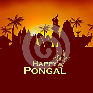 Happy Pongal festival of Tamil Nadu India background