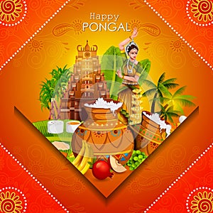 Happy Pongal festival of Tamil Nadu India background