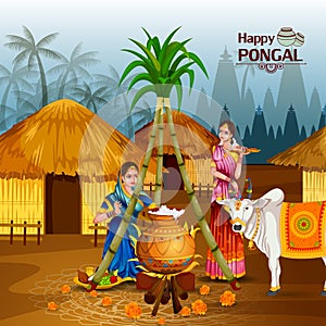 Happy Pongal festival of Tamil Nadu India background photo