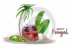 Happy pongal festival of tamil nadu india celebration background