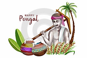 Happy Pongal Festival of Tamil Nadu South India