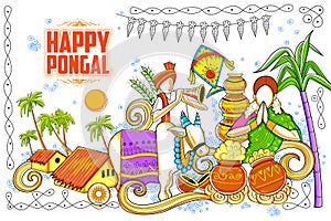 Happy Pongal greeting background