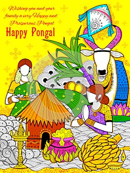 Happy Pongal greeting background