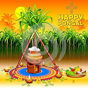 Happy Pongal greeting background photo