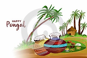 Happy pongal holiday harvest festival card background