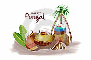 Happy Pongal holiday religious festival celebration background