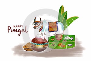 Happy Pongal holiday religious festival celebration background