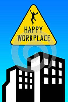 Happy positive constructive workplace