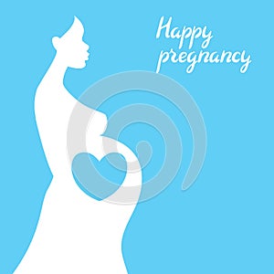Happy pregnancy. Pretty pregnant woman.