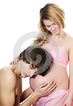 Happy pregnant couple