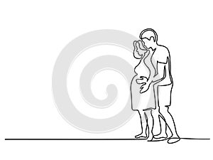 Happy pregnant woman with husband