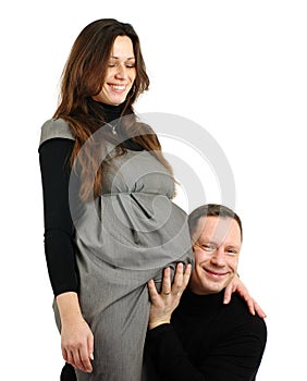 Happy pregnant woman with husband