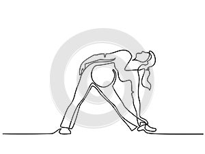 Happy pregnant woman making yoga exercise