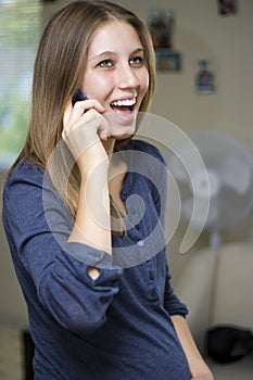Happy Pregnant Woman on Phone