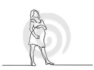 Happy pregnant woman silhouette picture