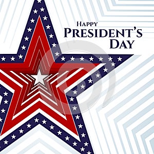 Happy President day text banner american flag star on a light background Patriotic american theme USA flag pattern star stripes