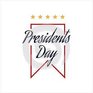 Happy Presidents Day text lettering for Presidents day in USA vector illustration graphic design. US President celebration