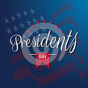 Happy Presidents Day text lettering for Presidents day in USA vector illustration graphic design. US President celebration