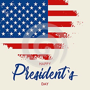 Happy Presidents Day vector illustration Hand drawn text lettering for Presidents day in USA. Script. Calligraphic design for
