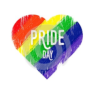Happy Pride Day concept with heart shape for LGBTQ.
