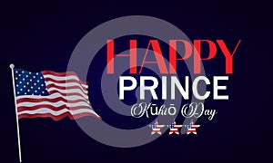 Happy Prince Kuhio Day With Usa Flag Stylish Text illustration Design