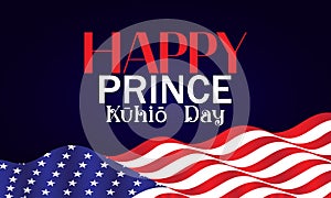 Happy Prince Kuhio Day With Usa Flag Stylish Text illustration Design