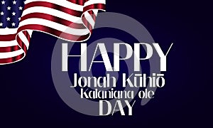 Happy Prince Kuhio Day With Usa Flag Stylish Text illustration Design
