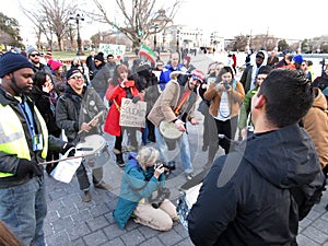 Happy Protesters at the US Capitol