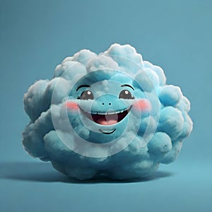 Happy puffy cyan cloud