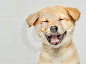 Happy puppy dog smiling