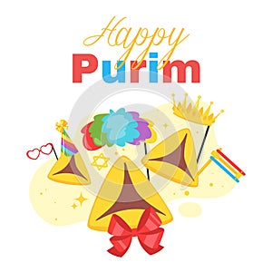 Happy Purim celebration layout template