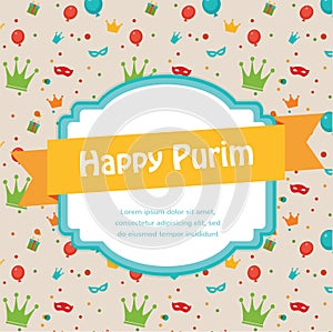 Happy Purim. Party Invitation design