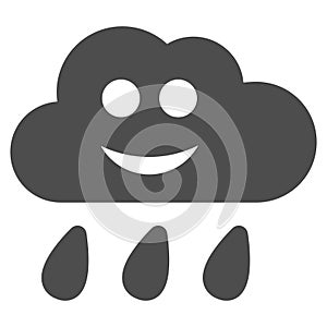Happy Rain Cloud Flat Icon