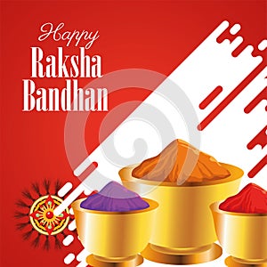 Happy raksha bandhan celebration with colors powders