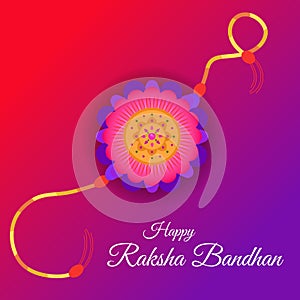 Happy Raksha Bandhan with Creative Rakhi Illustration. Raksha Bandhan Festival Greeting
