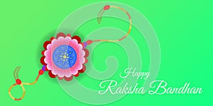 Happy Raksha Bandhan with Creative Rakhi Illustration. Raksha Bandhan Festival Greeting