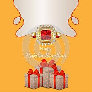 Happy raksha bandhan festival of brother and sister invitation greeting card