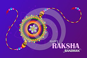 Happy Raksha Bandhan template with Creative Rakhi Illustration. Raksha Bandhan Festival Greeting