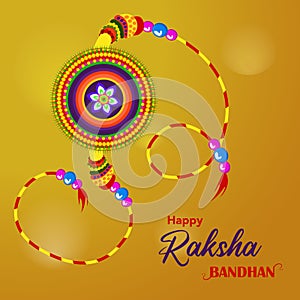 Happy Raksha Bandhan template with Creative Rakhi Illustration. Raksha Bandhan Festival Greeting