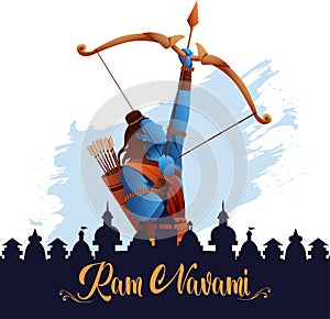 Happy Ram navami festival of India. abstract vector illustration design