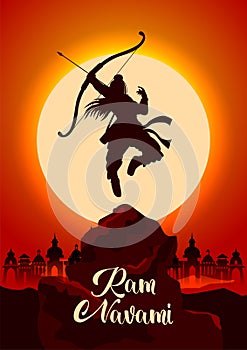 Happy Ram navami festival of India. abstract vector illustration design