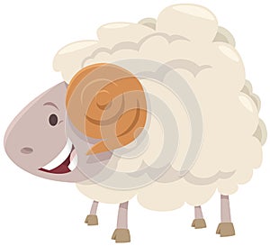 Happy ram sheep farm animal character